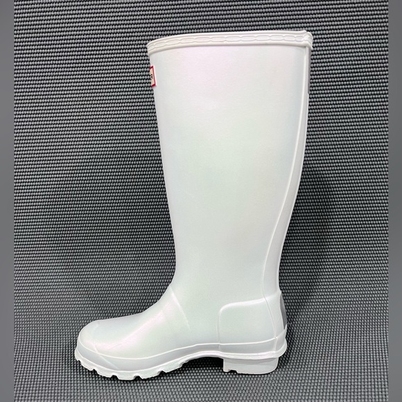 Hunter Classic Tall Girls Sz 5 Rain Boots Silver Metallic Waterproof Rubber Boot - Picture 8 of 10